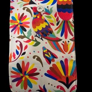 Colorful Bird and Floral Patterned Pouch